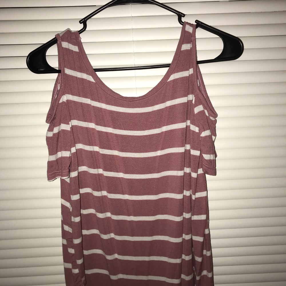 Love charm pink striped blouse